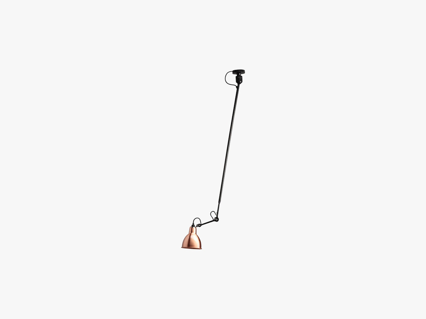Lampe Gras N302 Single, Mat Sort/Kobber