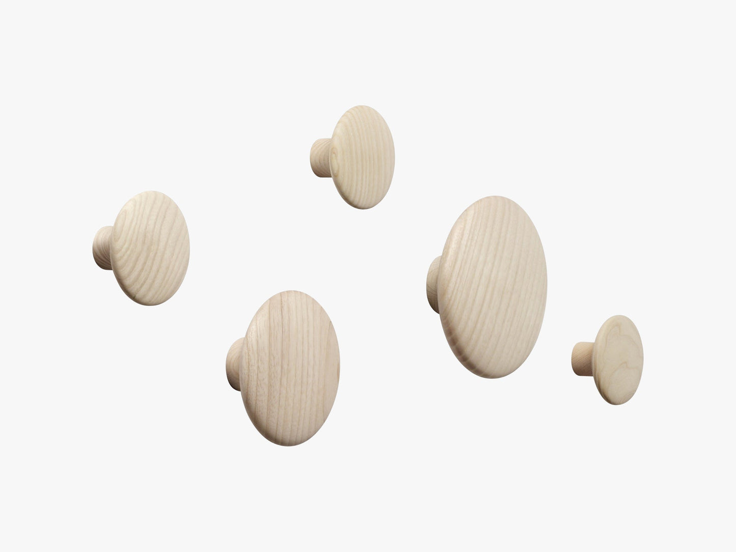 The Dots Coat Hooks / Set Of 5, Oak