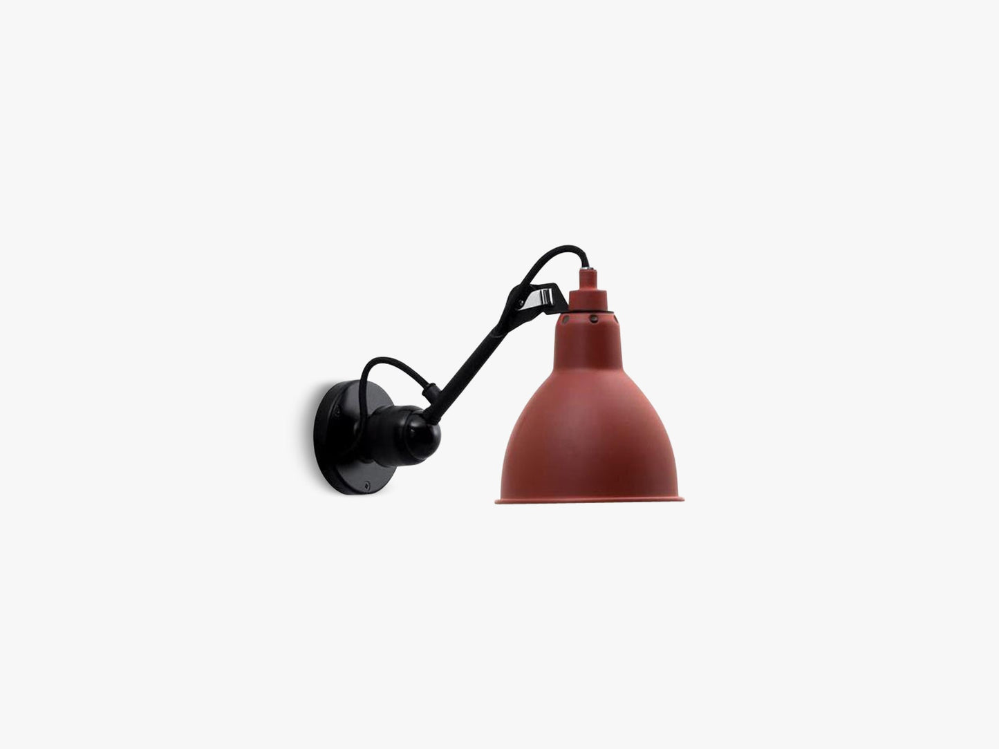 Lampe Gras N304 Hardwired, Mat Sort/Mat Rød
