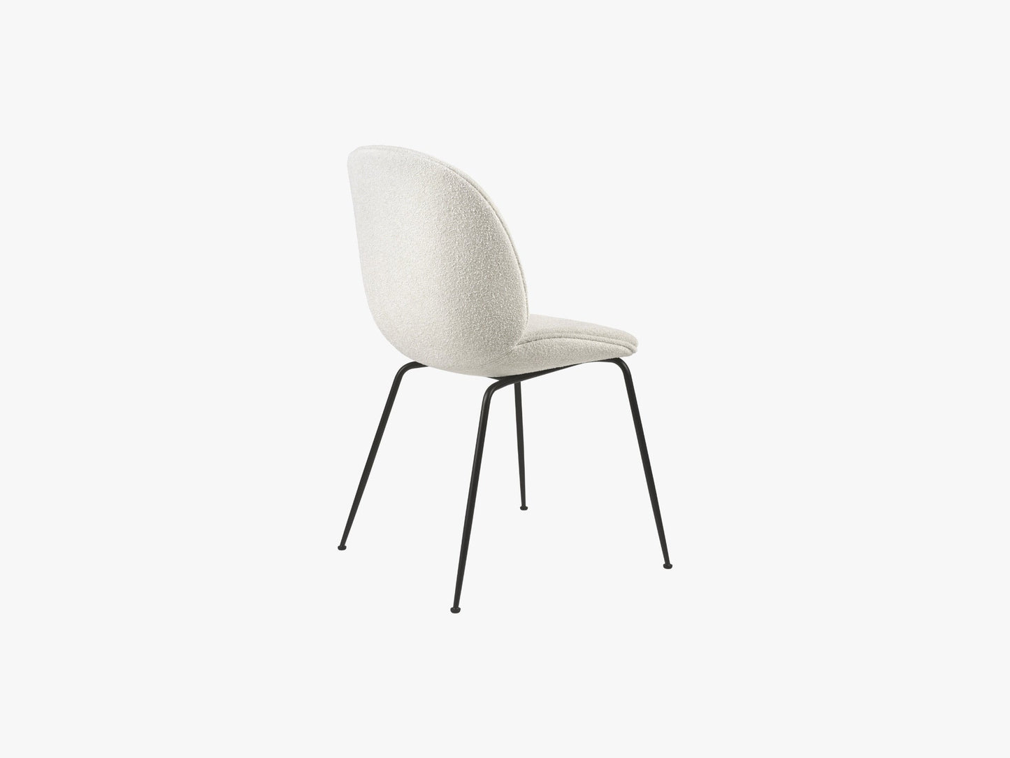 Beetle Dining Chair (Fully), Black Matt, Grp 02, Light Bouclé, GUBI (001)