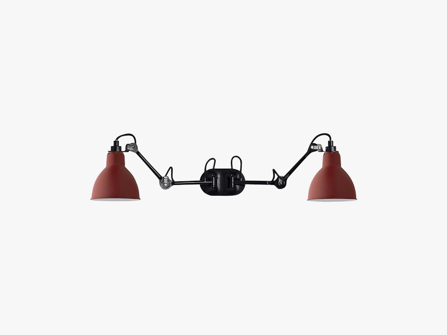 Lampe Gras N204 Double, Mat Sort/Mat Rød