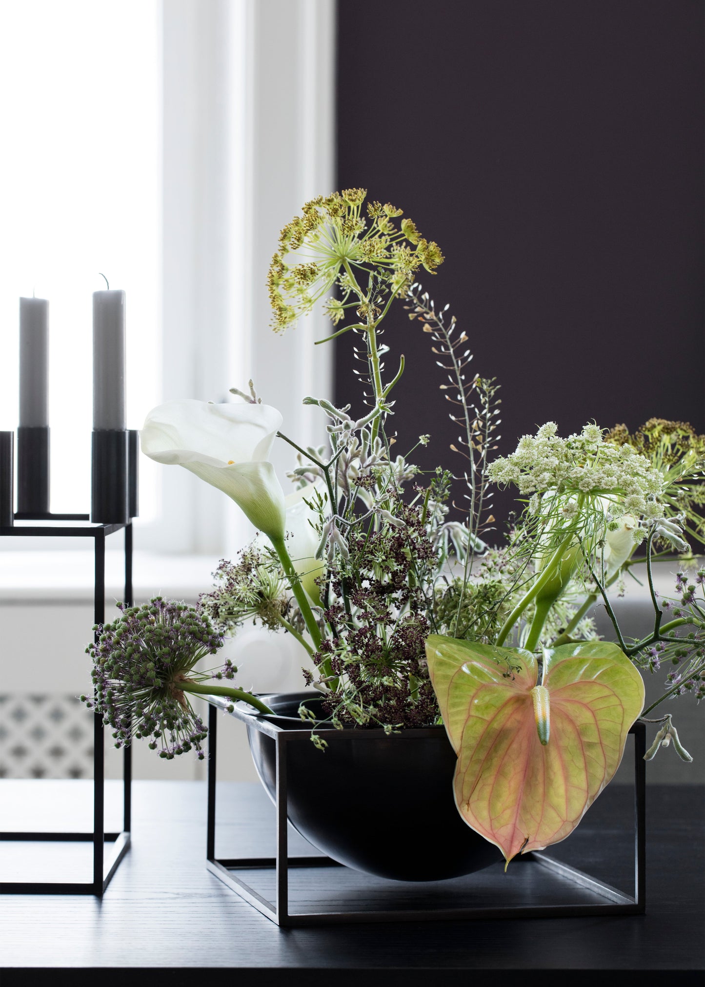 Kubus Bowl centerpiece large, black