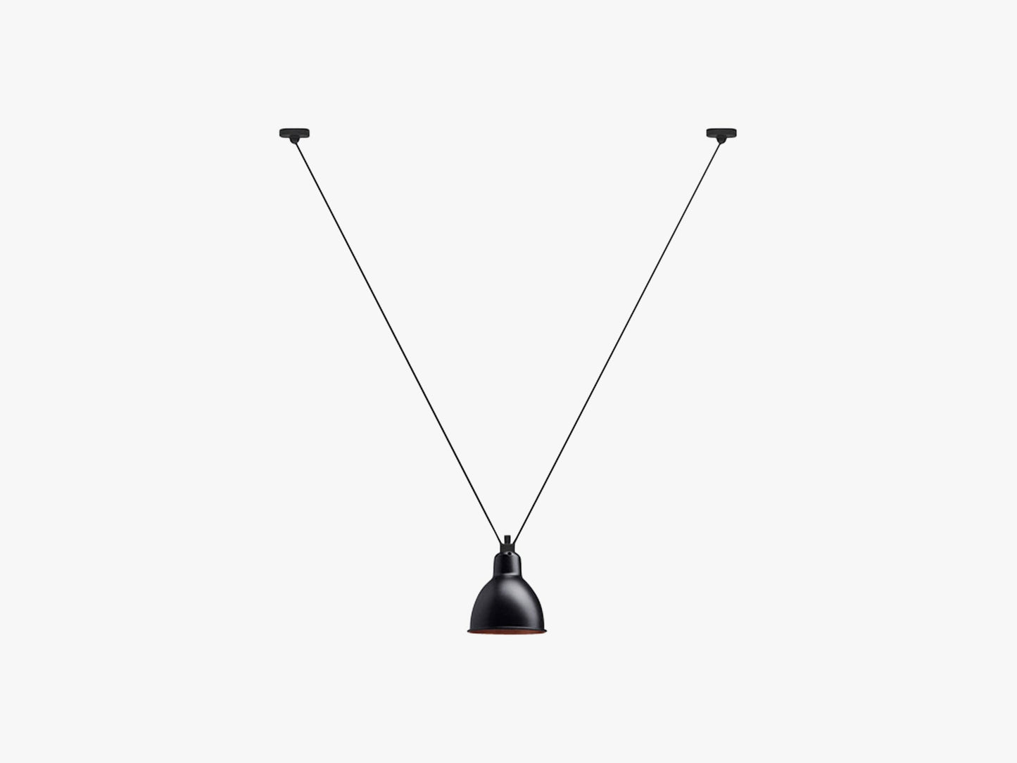 Lampe Gras N323 Pendel Round, Mat Sort/Kobber