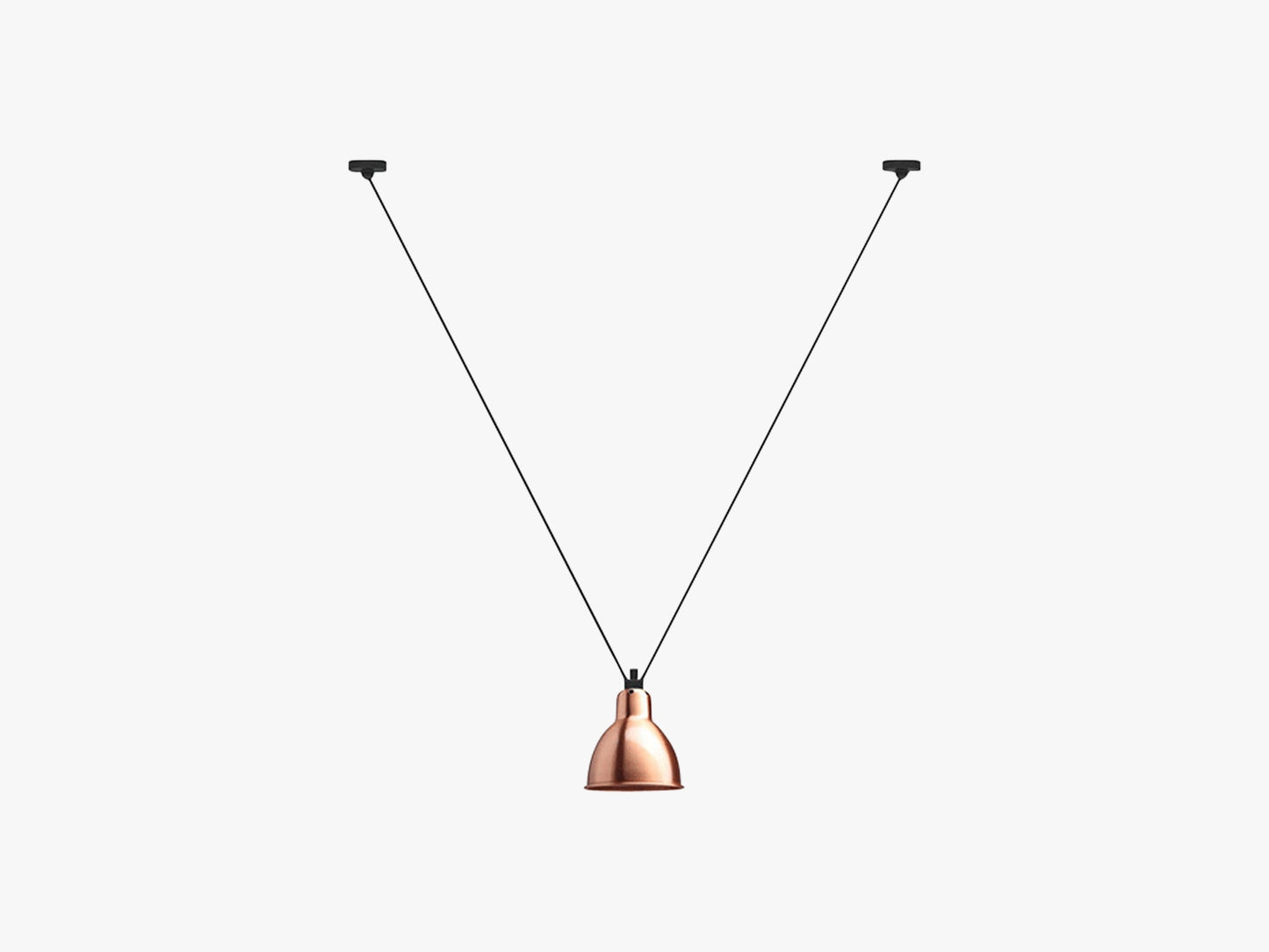 Lampe Gras N323 XL Pendel Round, Kobber/Hvid