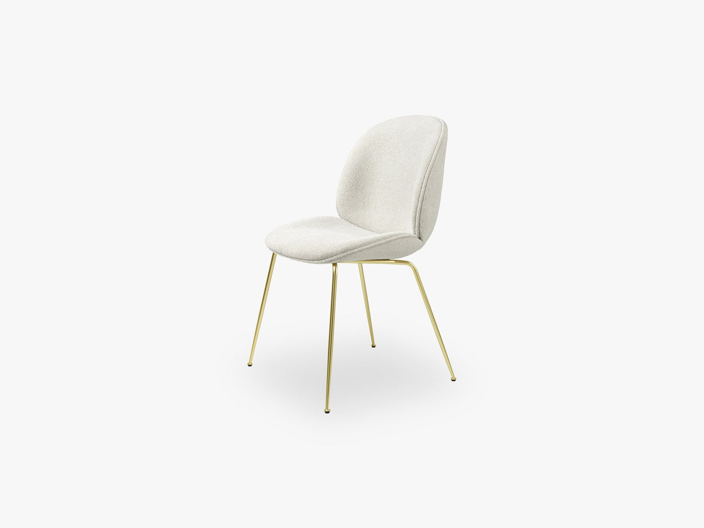 Beetle Dining Chair (Fully), Brass Semi Matt, Grp 02, Light Bouclé, GUBI (001)