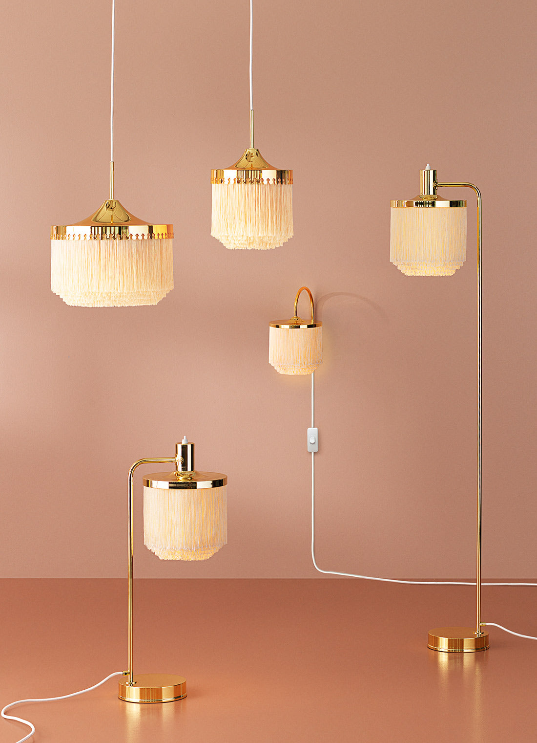 Fringe Table Lamp, Cream white