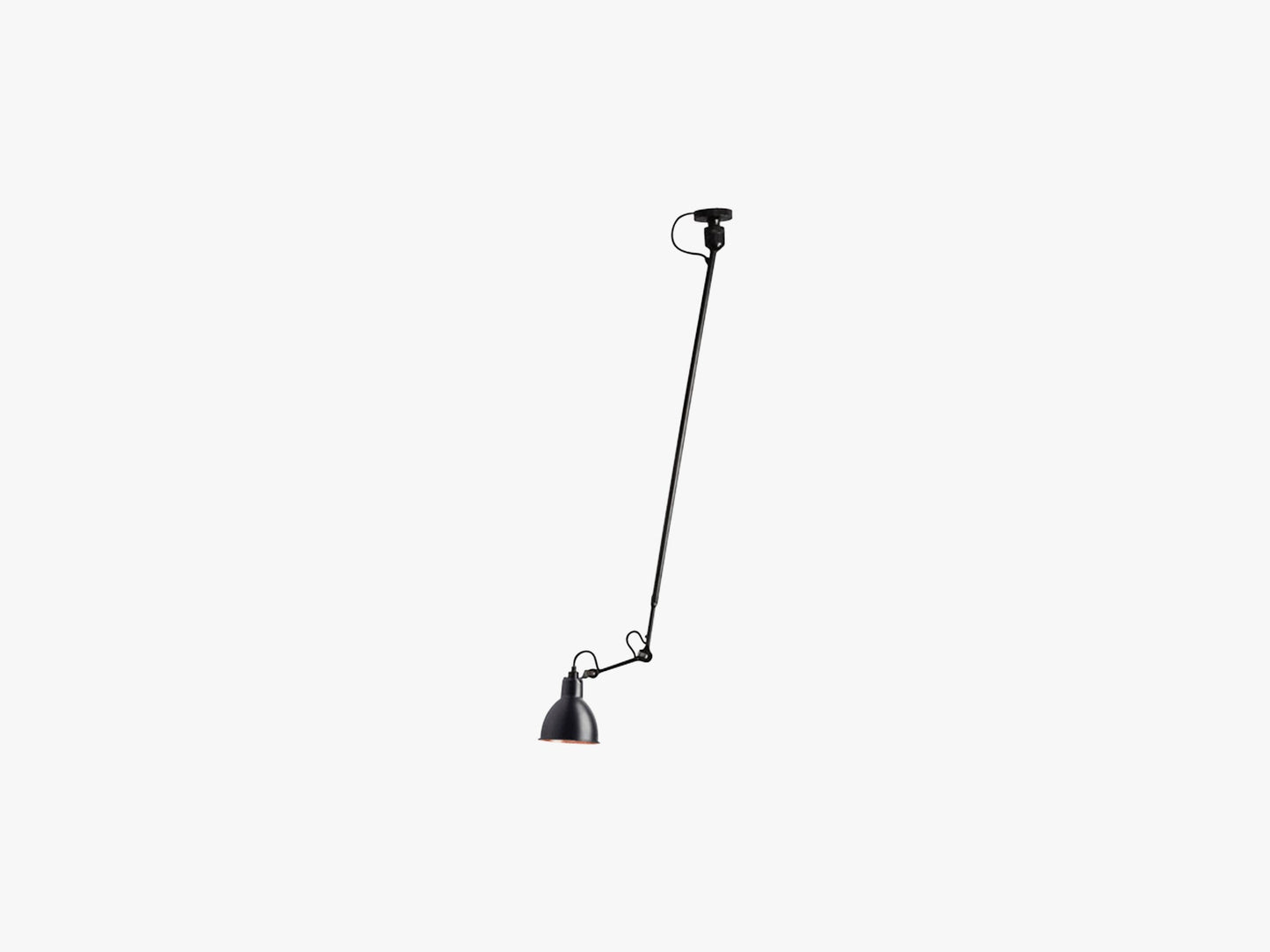 Lampe Gras N302 Single, Mat Sort/Mat Sort/Kobber