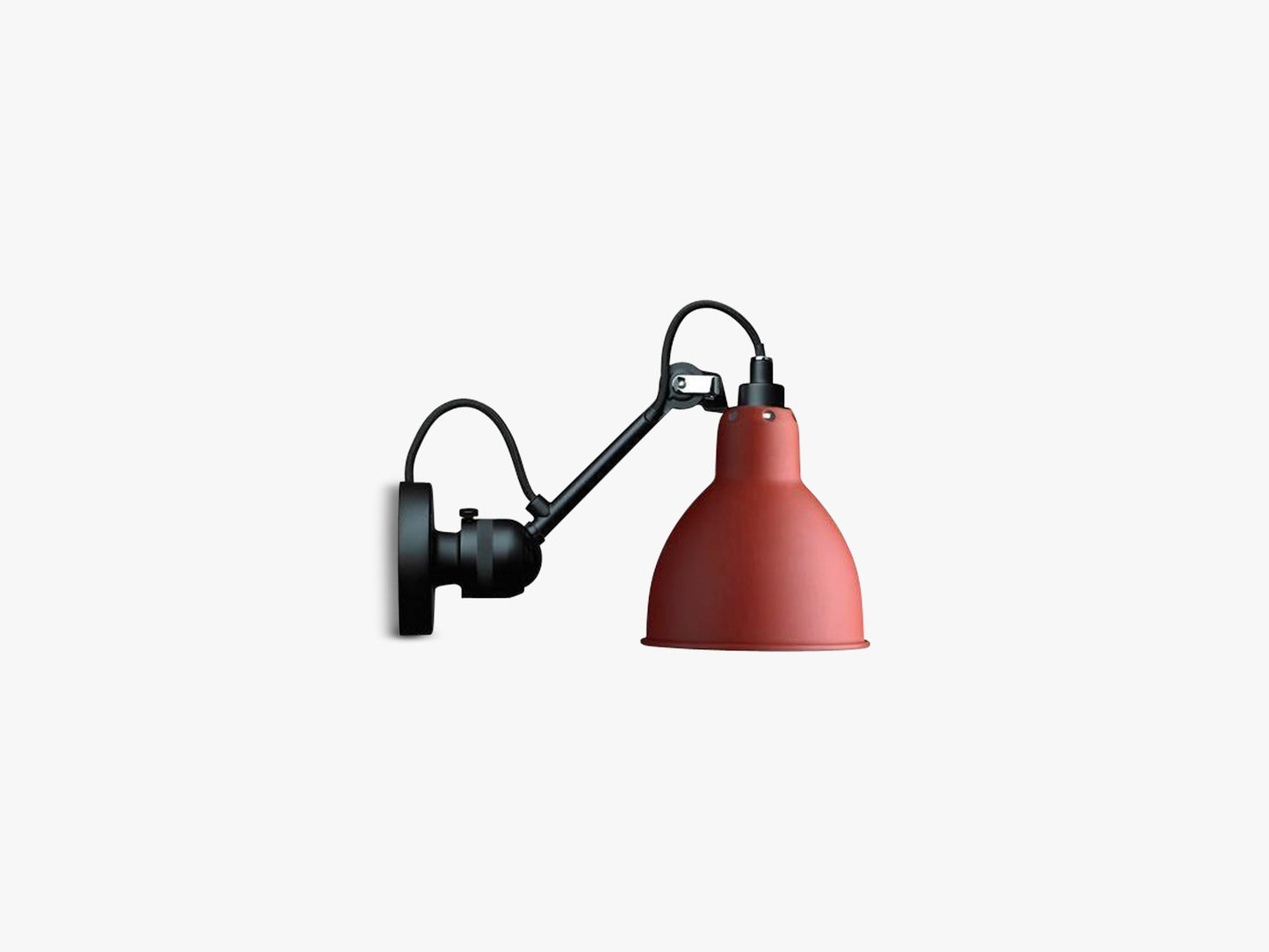 Lampe Gras N304 M Ledning, Mat Sort/Mat Rød