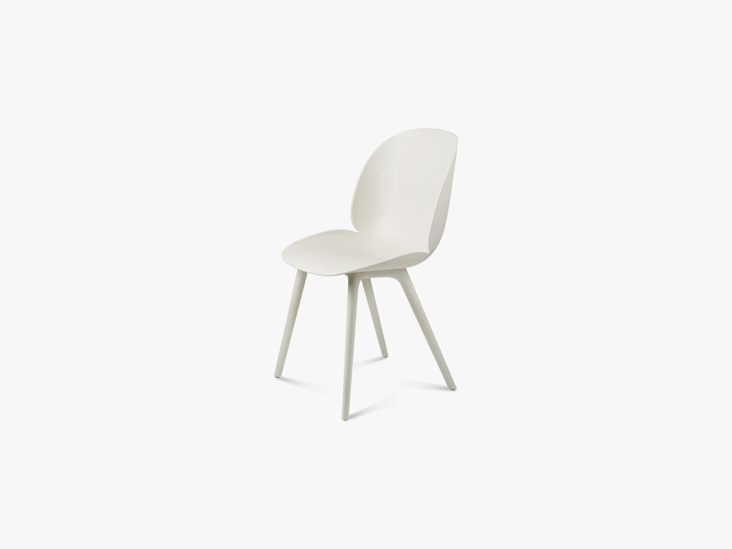 Beetle Dining Chair Un-Upholstered Plastic base, White/White