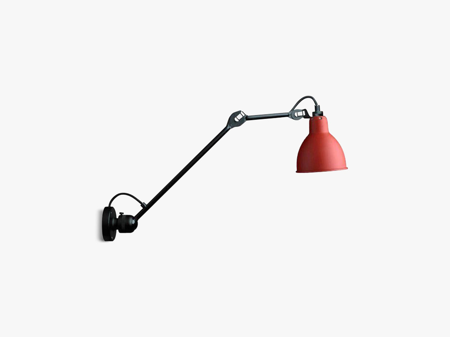 Lampe Gras N304 Hardwired L140, Mat Sort/Rød