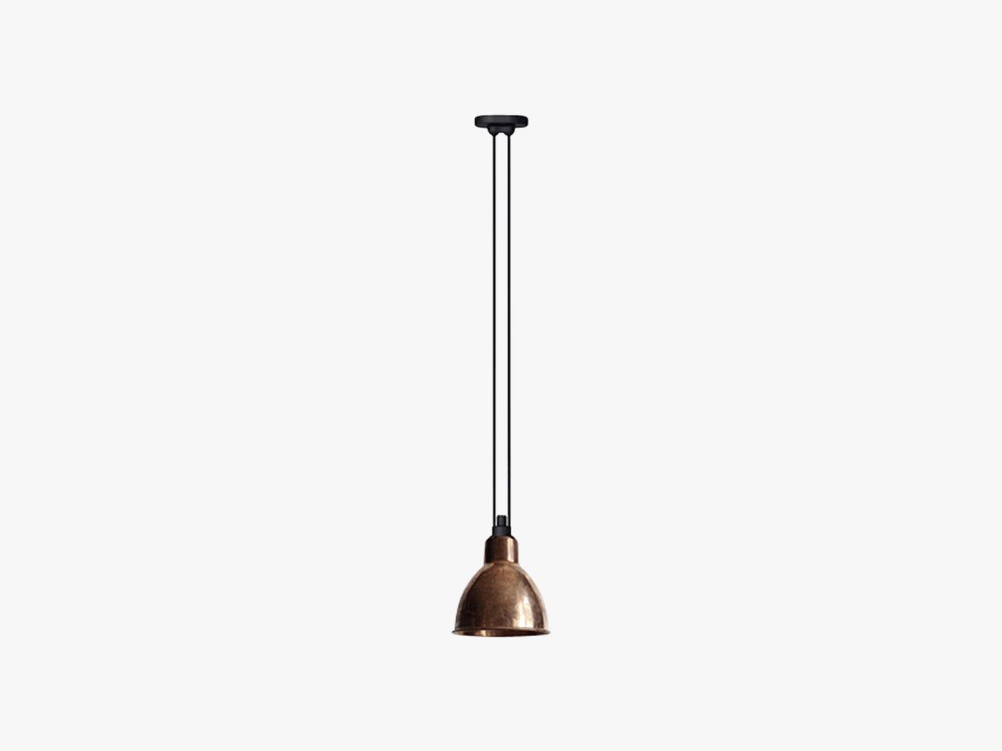 Lampe Gras N322 Pendel Round, Rå Kobber