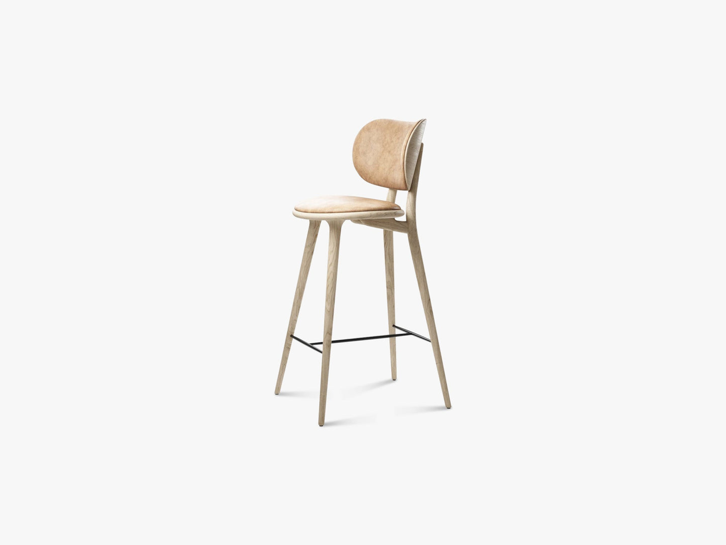 The High Stool Backrest 74 cm, Matt Lacq Oak