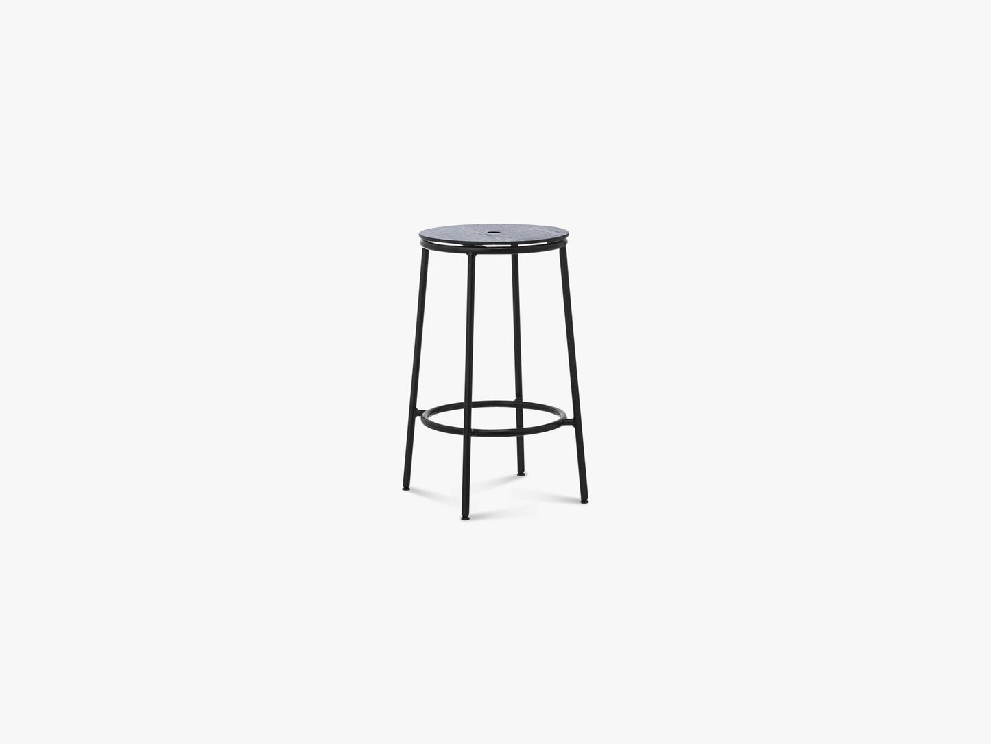 Circa Barstool 65 cm Black Steel, Black Oak