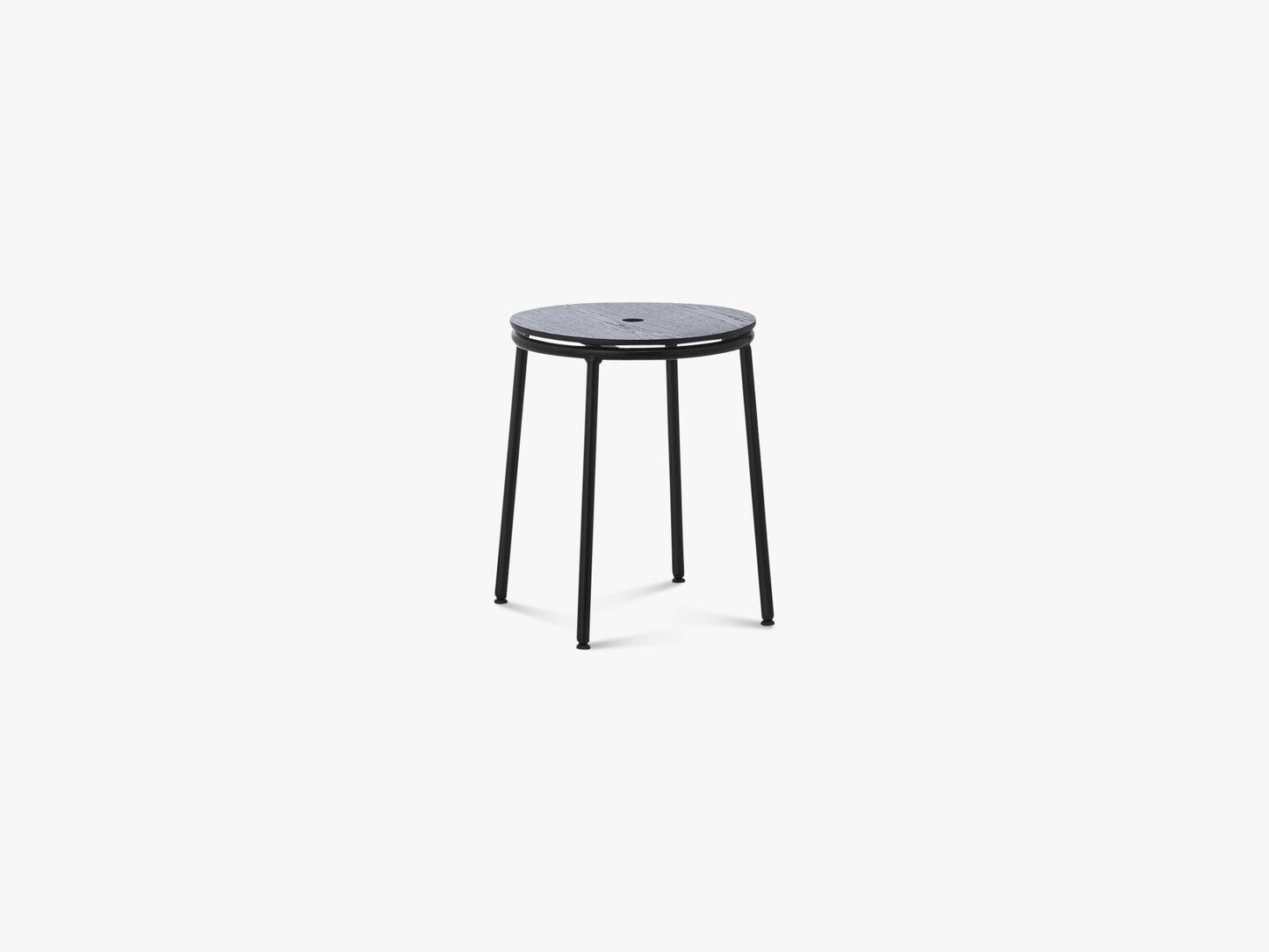 Circa Stool 45 cm Black Steel, Black Oak