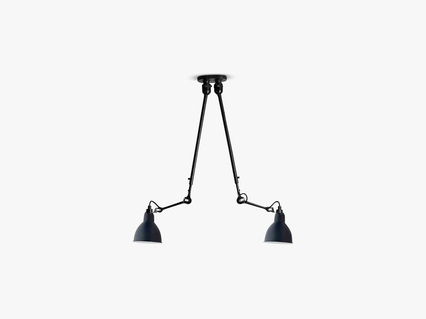 Lampe Gras N302 Double, Mat Sort/Blå