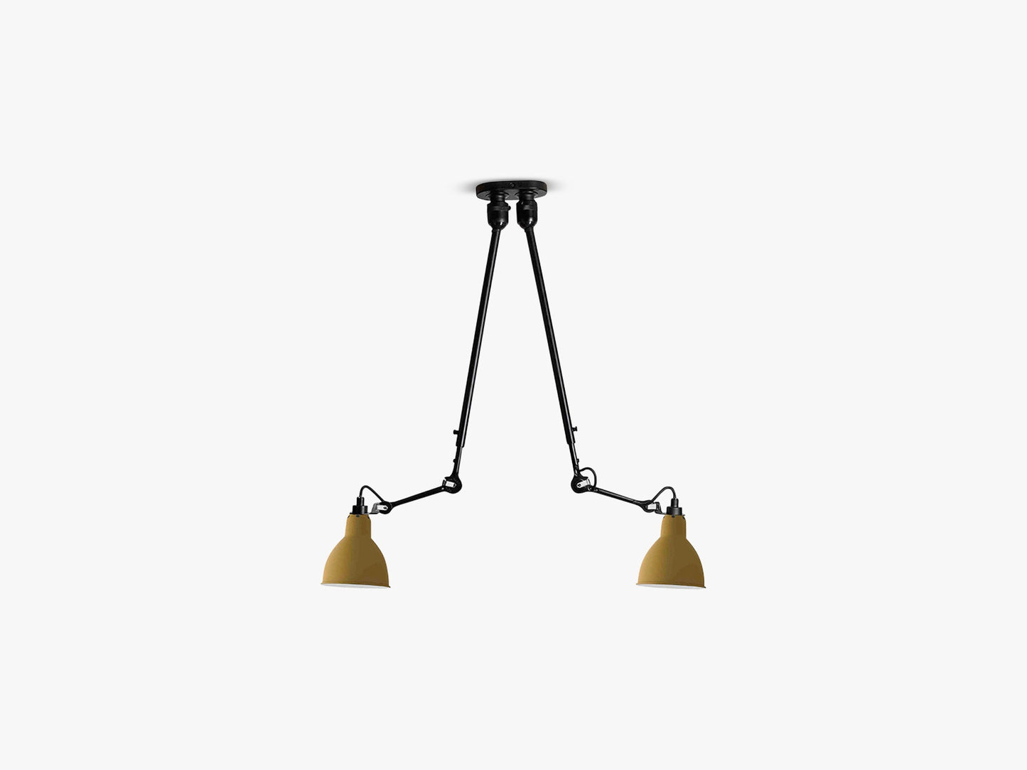 Lampe Gras N302 Double, Mat Sort/Mat Gul