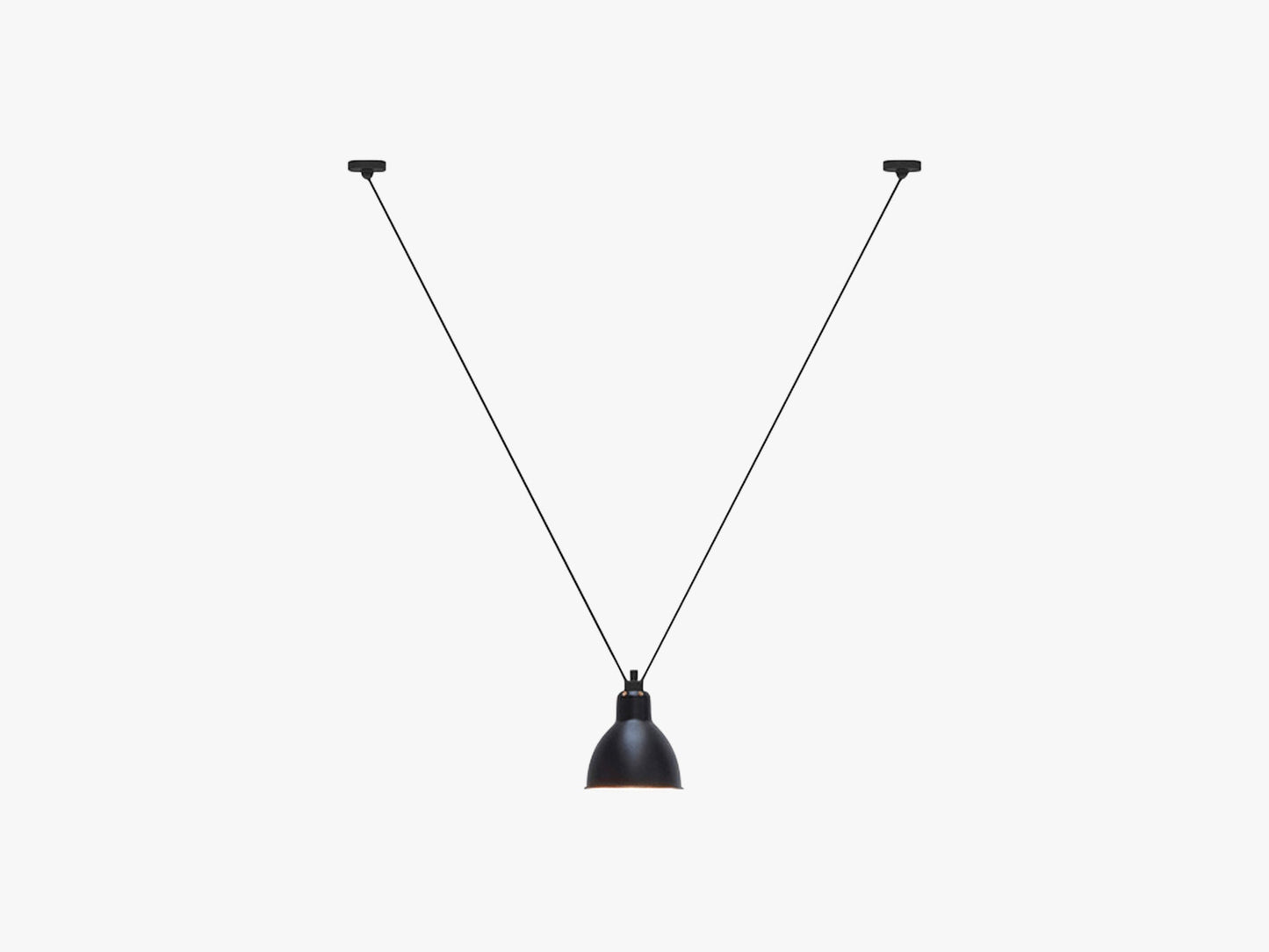 Lampe Gras N323 Pendel Round, Mat Sort