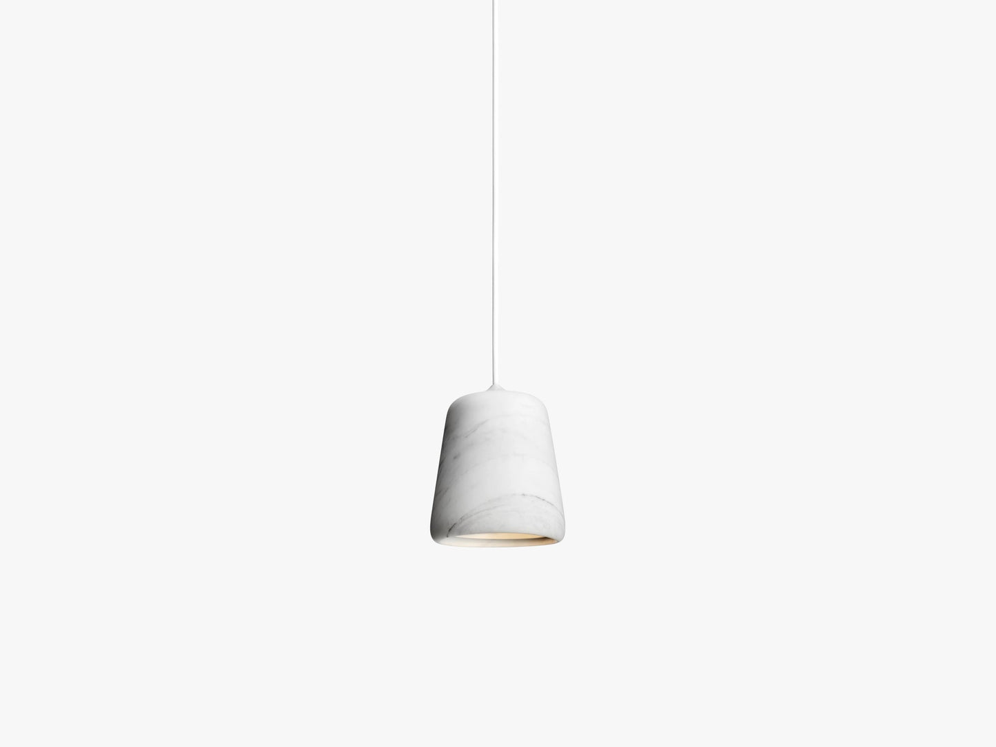 Material Pendant, White Marble (w white cord)