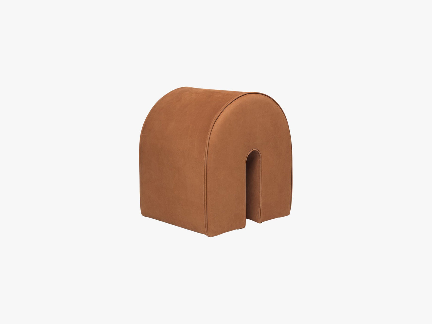 Curved Pouf, Cognac