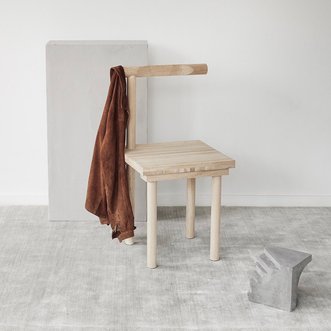 Sculptural Chair, Solid Oak