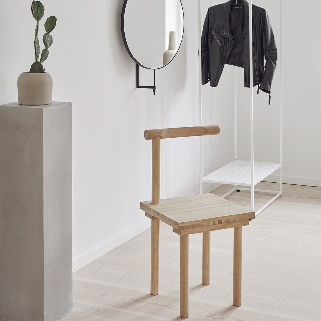 Sculptural Chair, Solid Oak