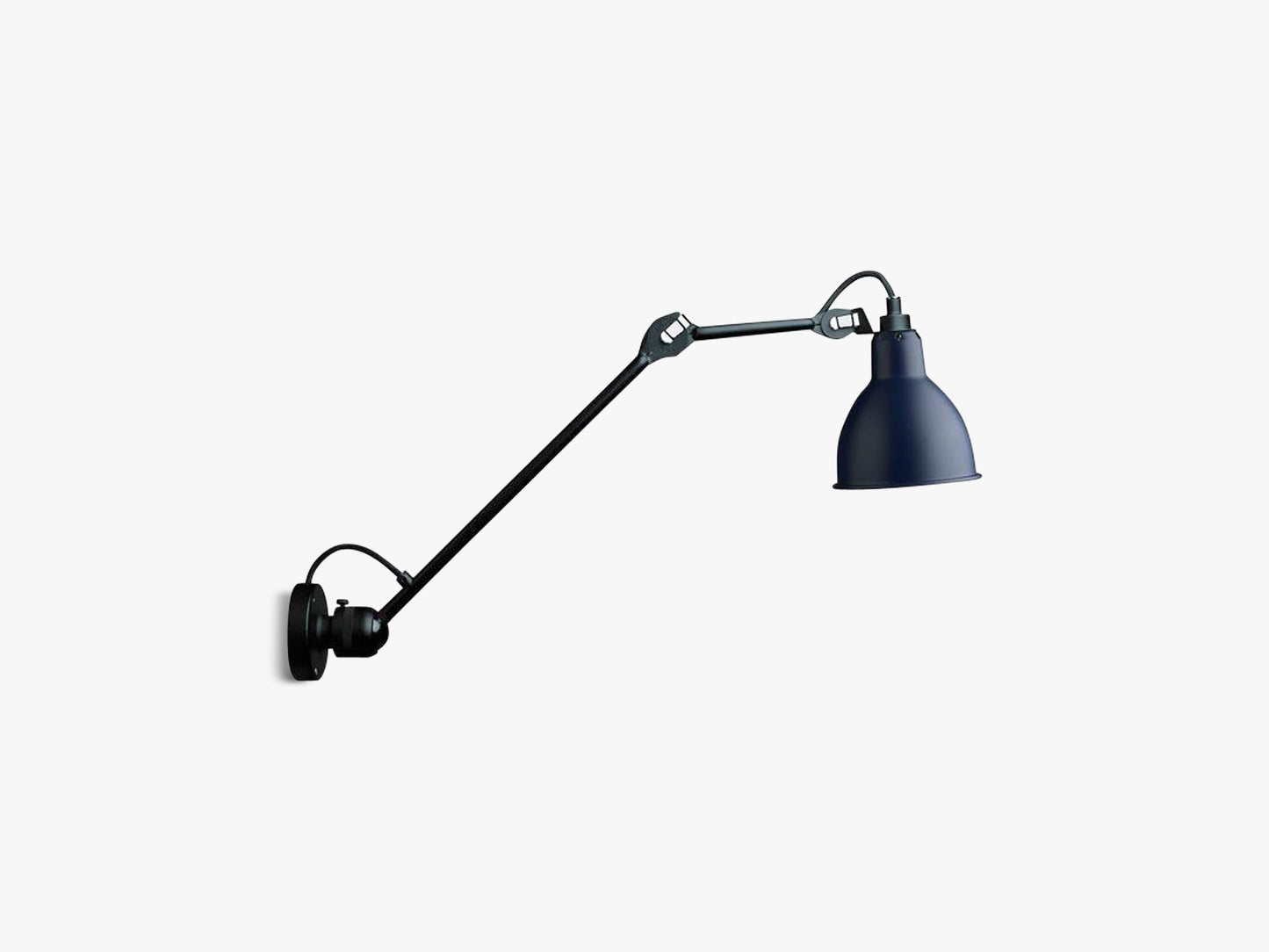 Lampe Gras N304 Hardwired L140, Mat Sort/Blå