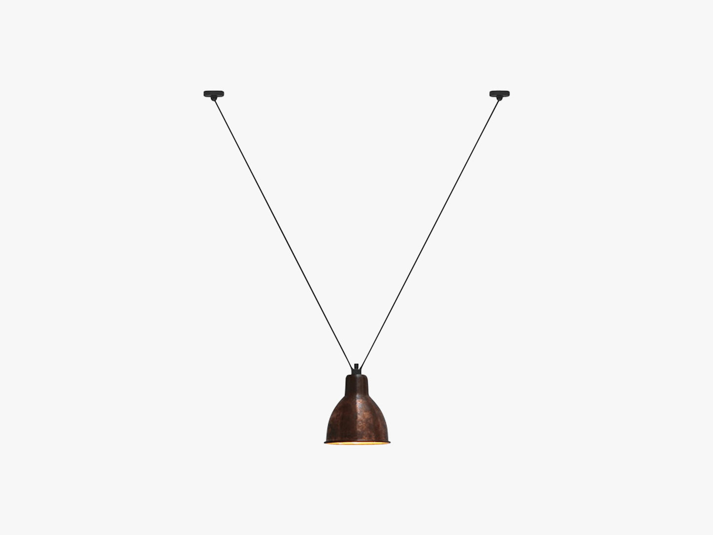 Lampe Gras N323 XL Pendel Round, Rå Kobber