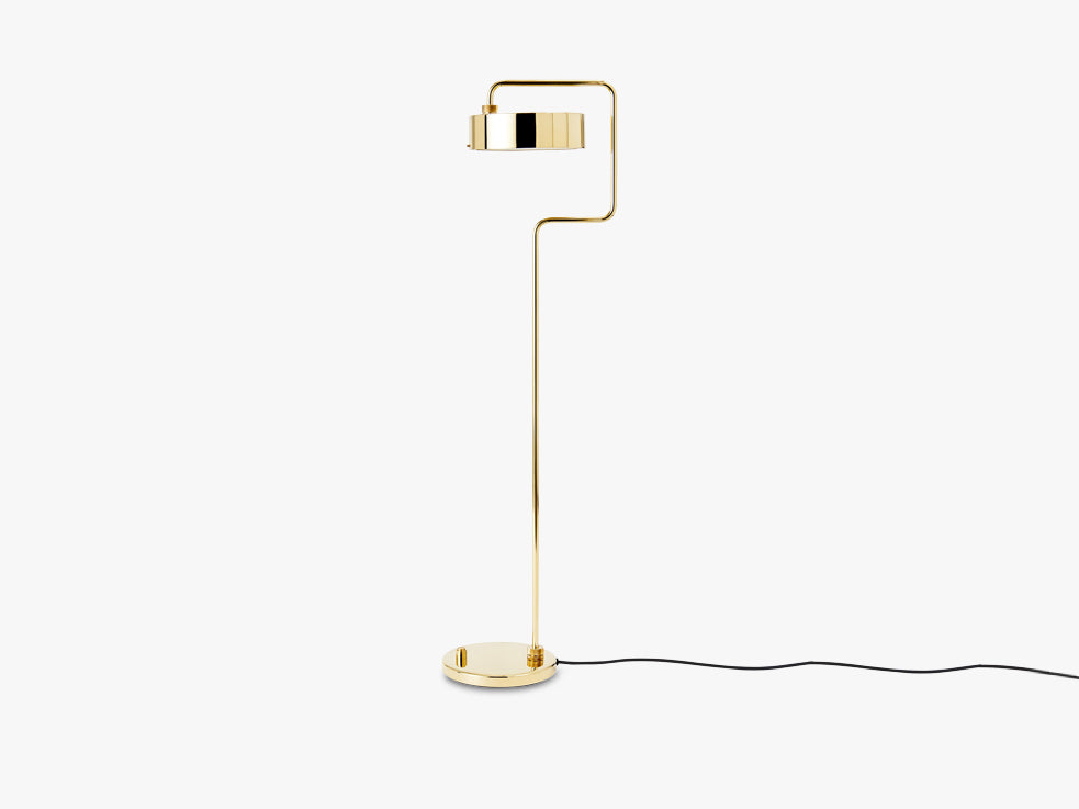 Petite Machine Floor Lamp, Polished Brass