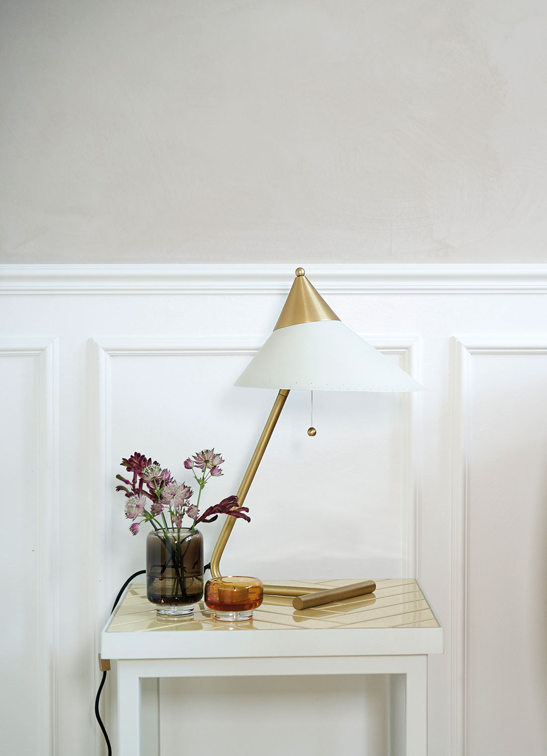 Brass top lamp, Warm white