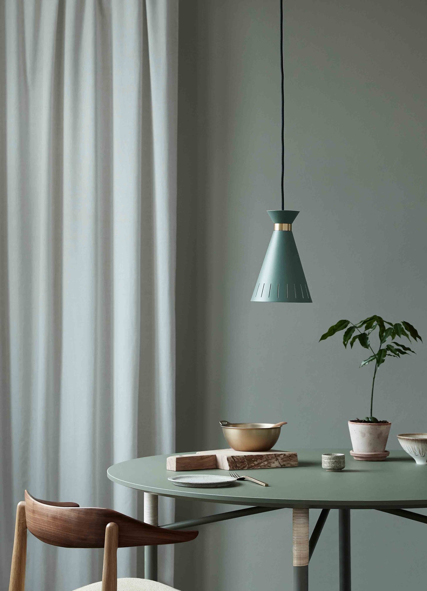 Cone pendant, Dusty green