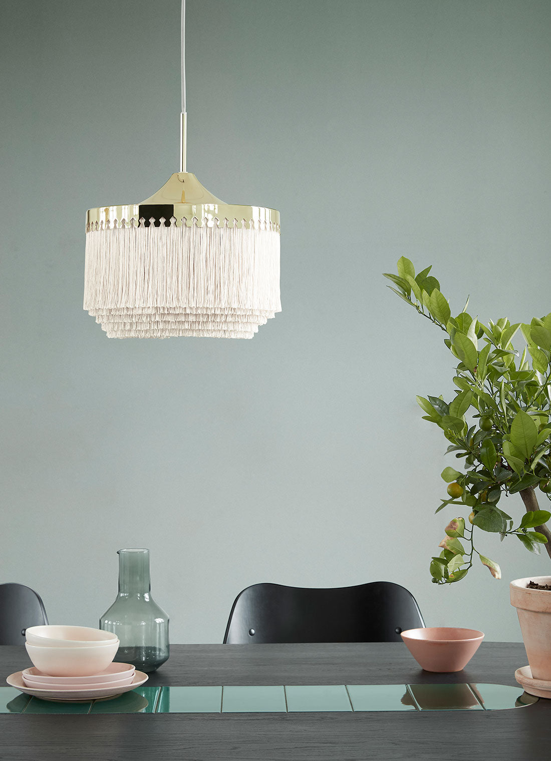 Fringe Pendant Ø30, Cream white