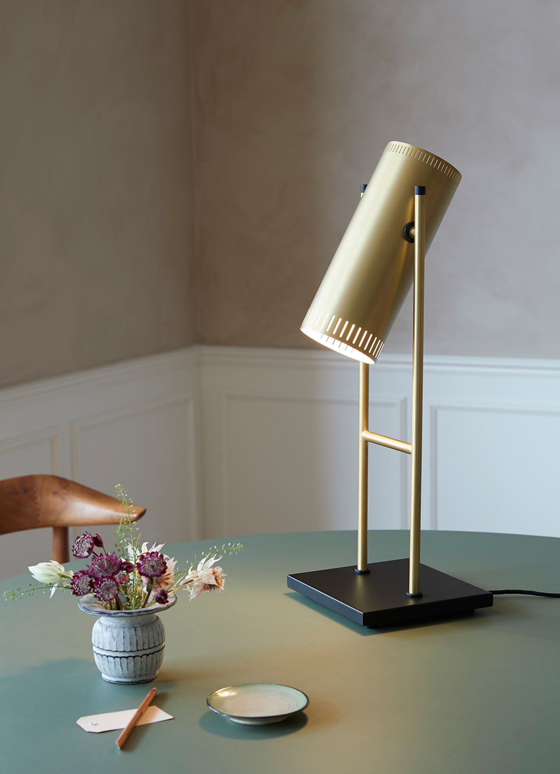 Trombone Table lamp, Brass