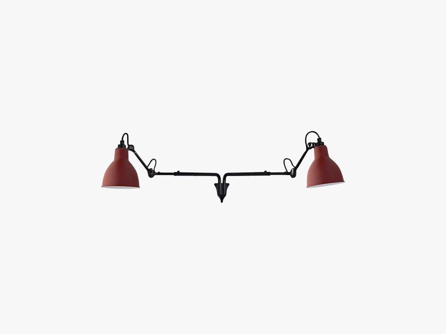 Lampe Gras N203 Double, Mat Sort/Mat Rød