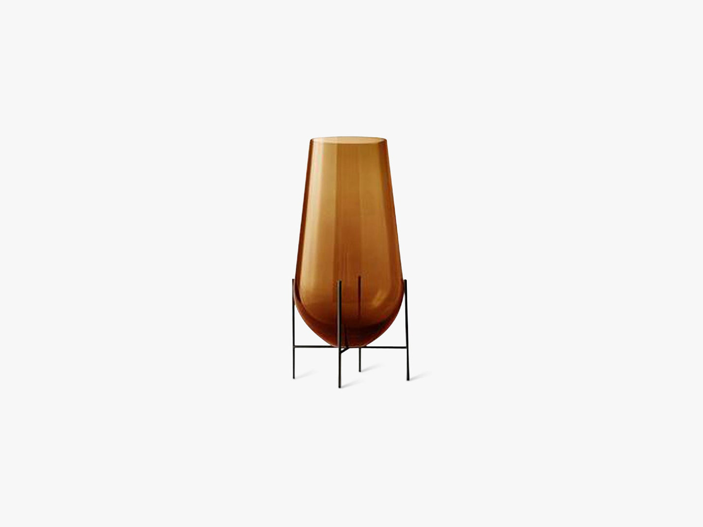 Echasse Vase Small, Amber/Bronzed Brass