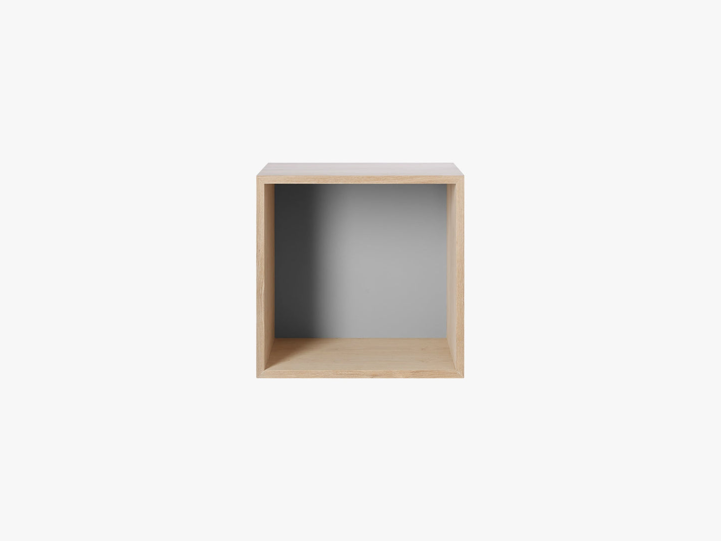 Stacked Storage System - Medium w backboard, Oak/Light Grey