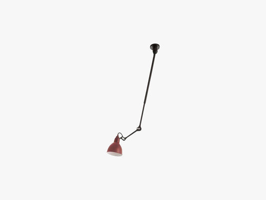 Lampe Gras N302 Single, Mat Sort/Mat Rød