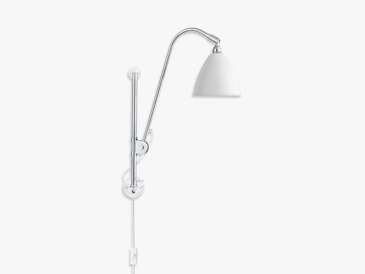 Bestlite BL5 Wall Lamp - Ø16 - Crome Base, Matt White