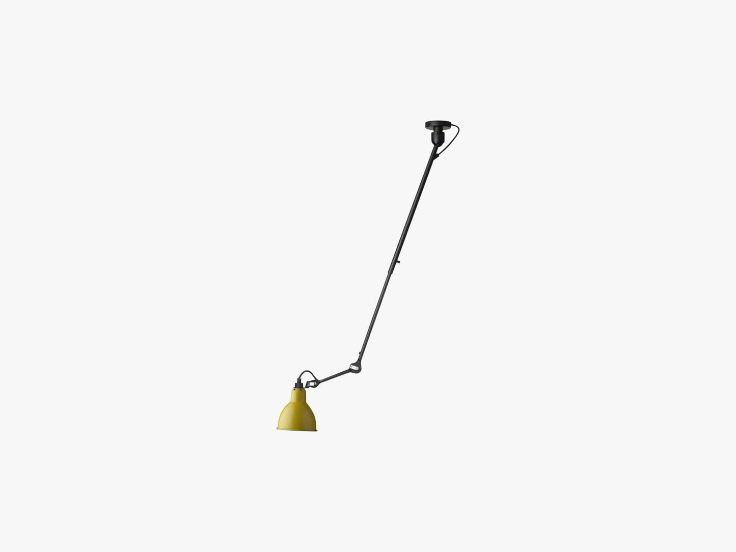 Lampe Gras N302 Single, Mat Sort/Mat Gul