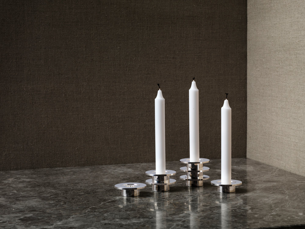Louise Candleholder, Silver Plated Single