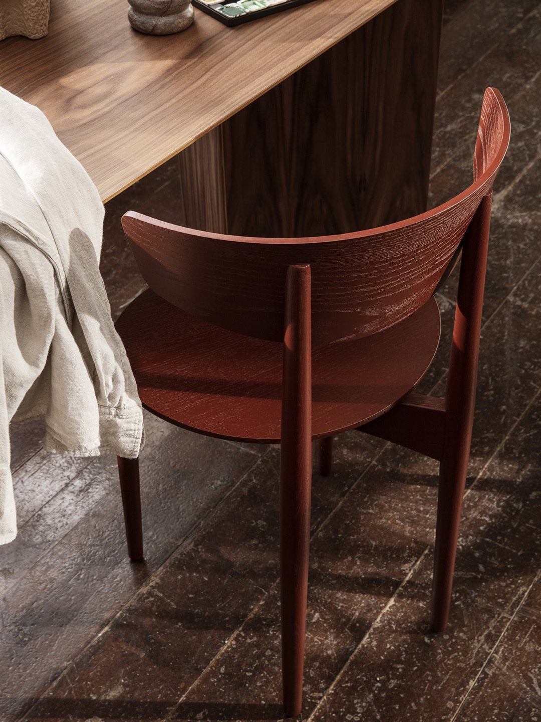 Herman Dining Chair Wood, Red Brown
