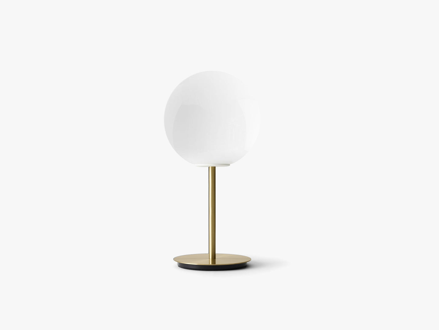 TR Bulb Table Lamp, Brushed Brass w Shiny Opal Bulb