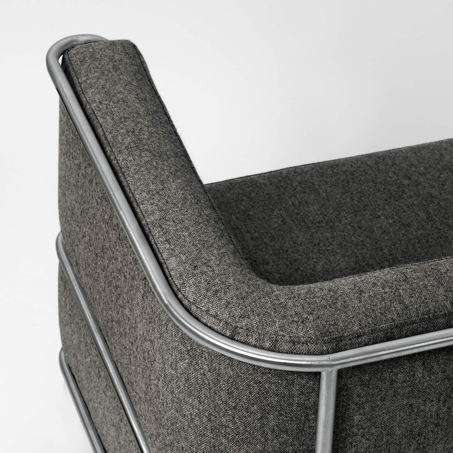 Modernist Lounge Chair, Grey Wool