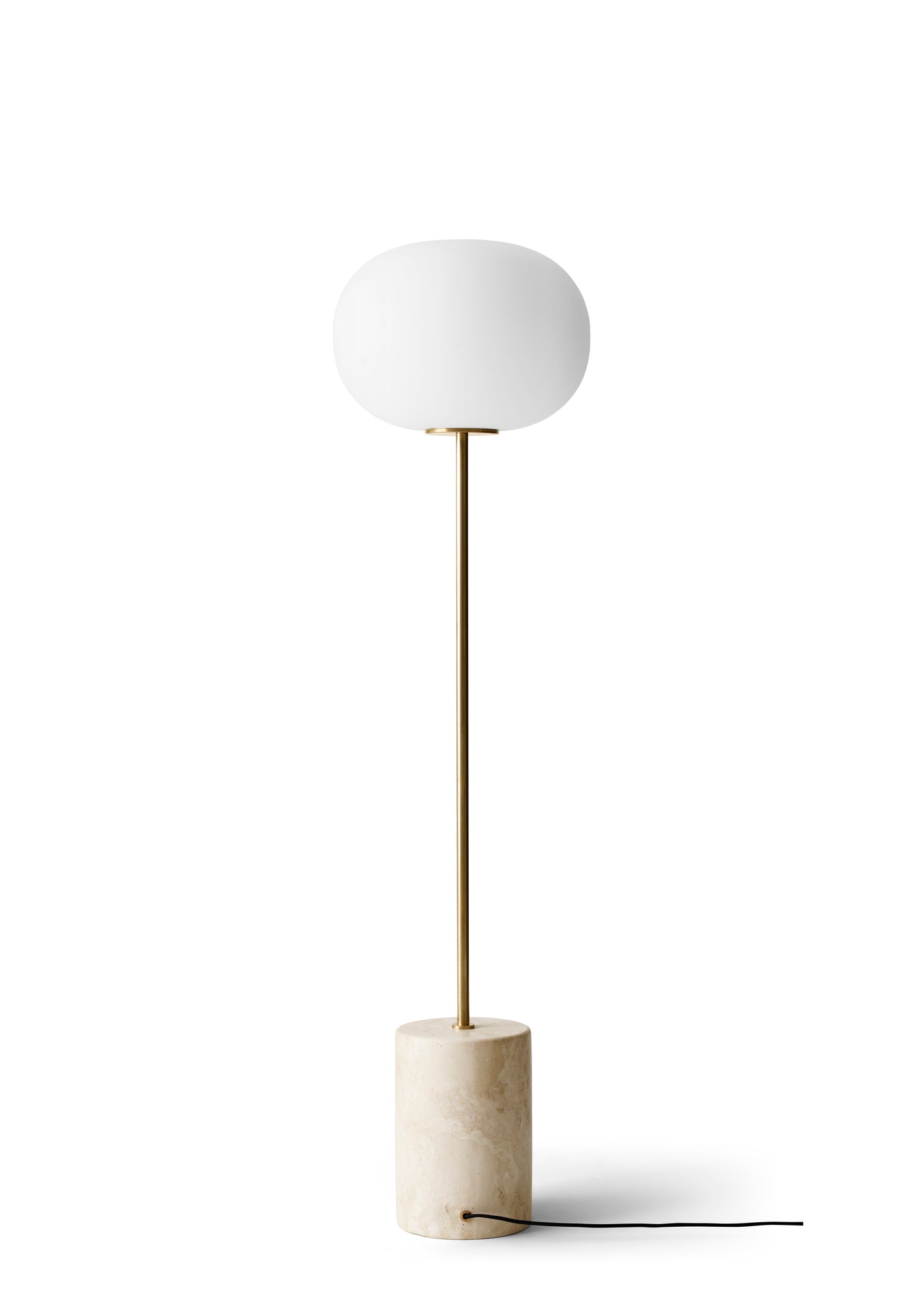 JWDA Floor Lamp, Travertine/Brushed Brass