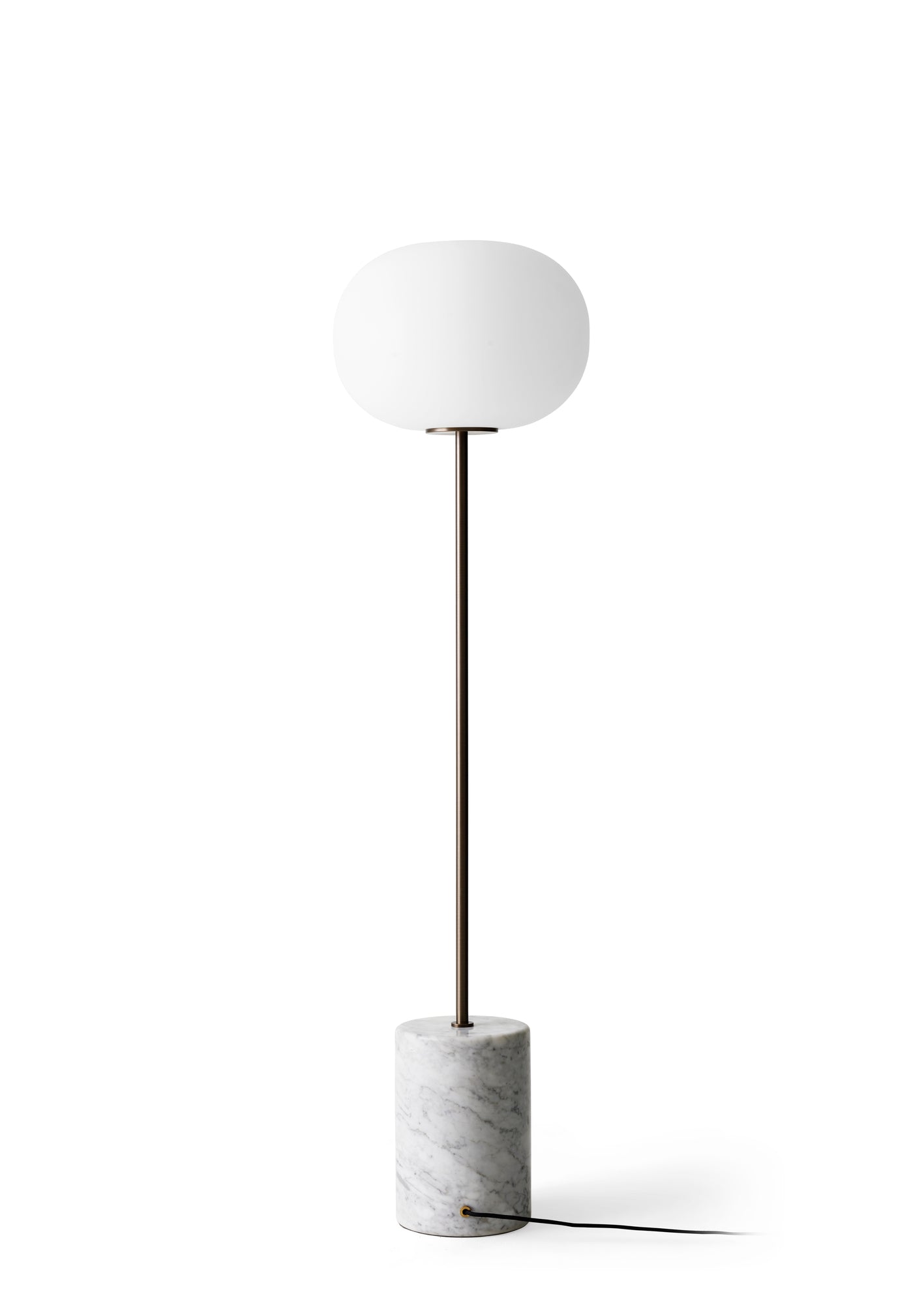 JWDA Floor Lamp, White Marble/Bronzed Brass
