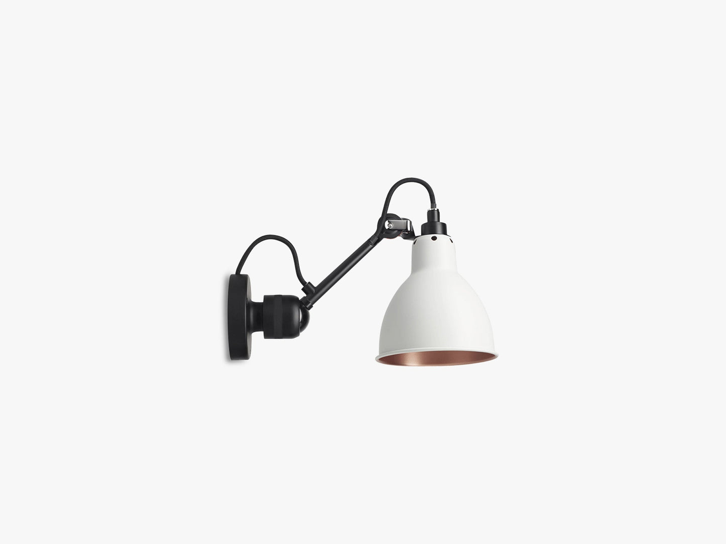 Lampe Gras N304 Hardwired, Mat Sort/Hvid