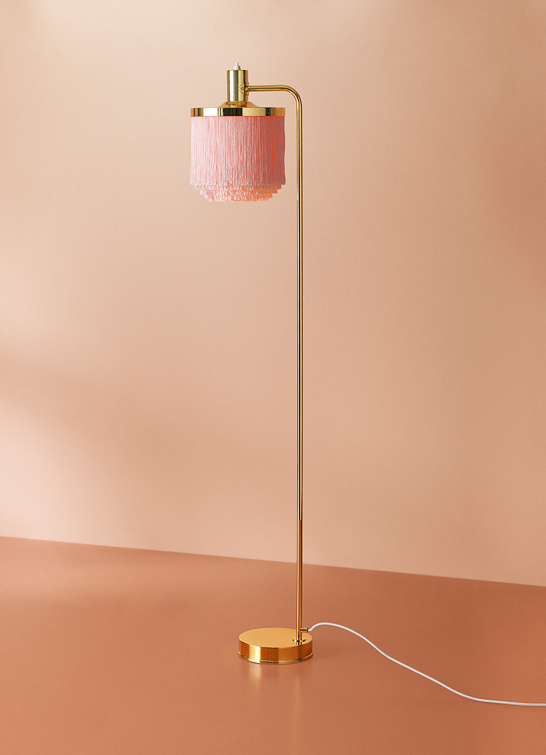 Fringe Floor Lamp, Pale pink