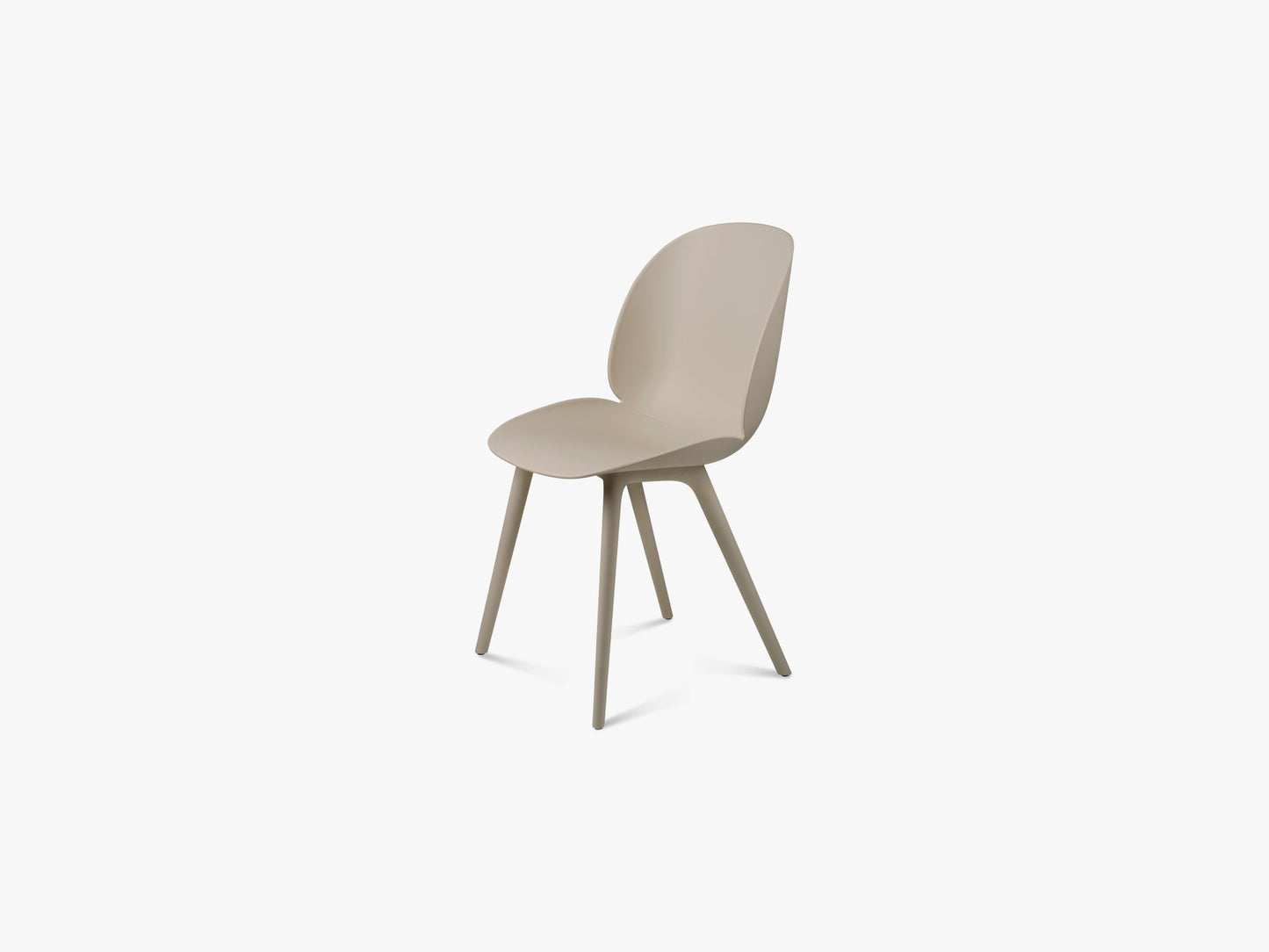 Beetle Dining Chair Un-Upholstered Plastic base, Beige/Beige