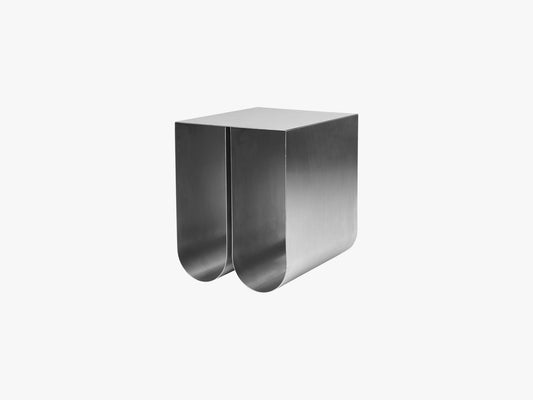 Curved Side Table, Stainless Steel