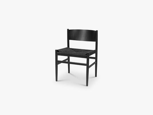 Nestor Chair w/o armrest, Black Beech Black Paper Cord