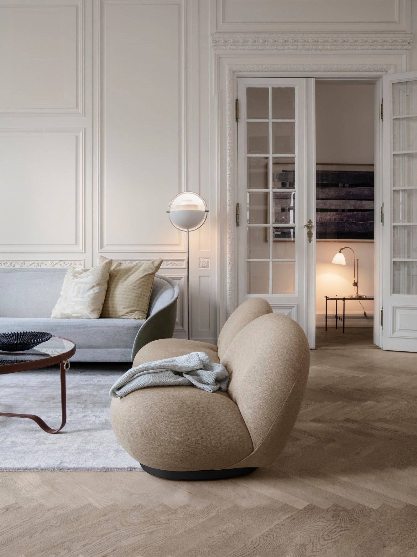 Multi-Lite Floor Lamp, All brass
